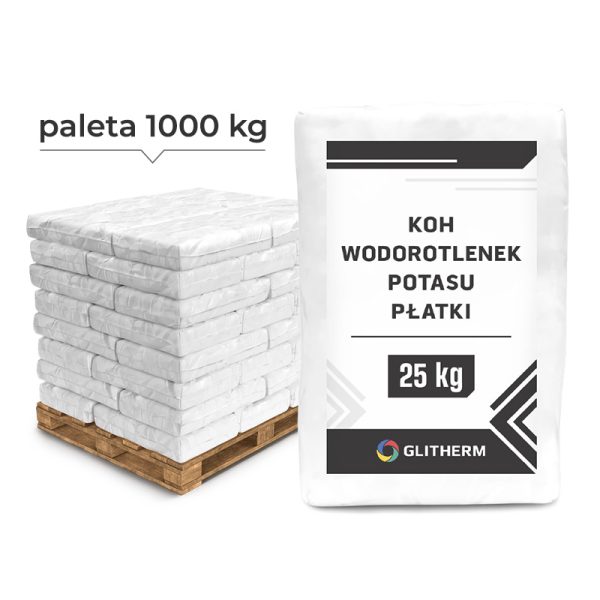 Wodorotlenek potasu płatki 40 worków 25 kg na palecie 1000 kg